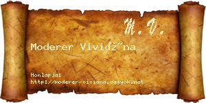 Moderer Viviána névjegykártya